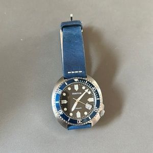 Heritor Automatic Morrison Leather-Band Watch w/Date - Blue/Silver